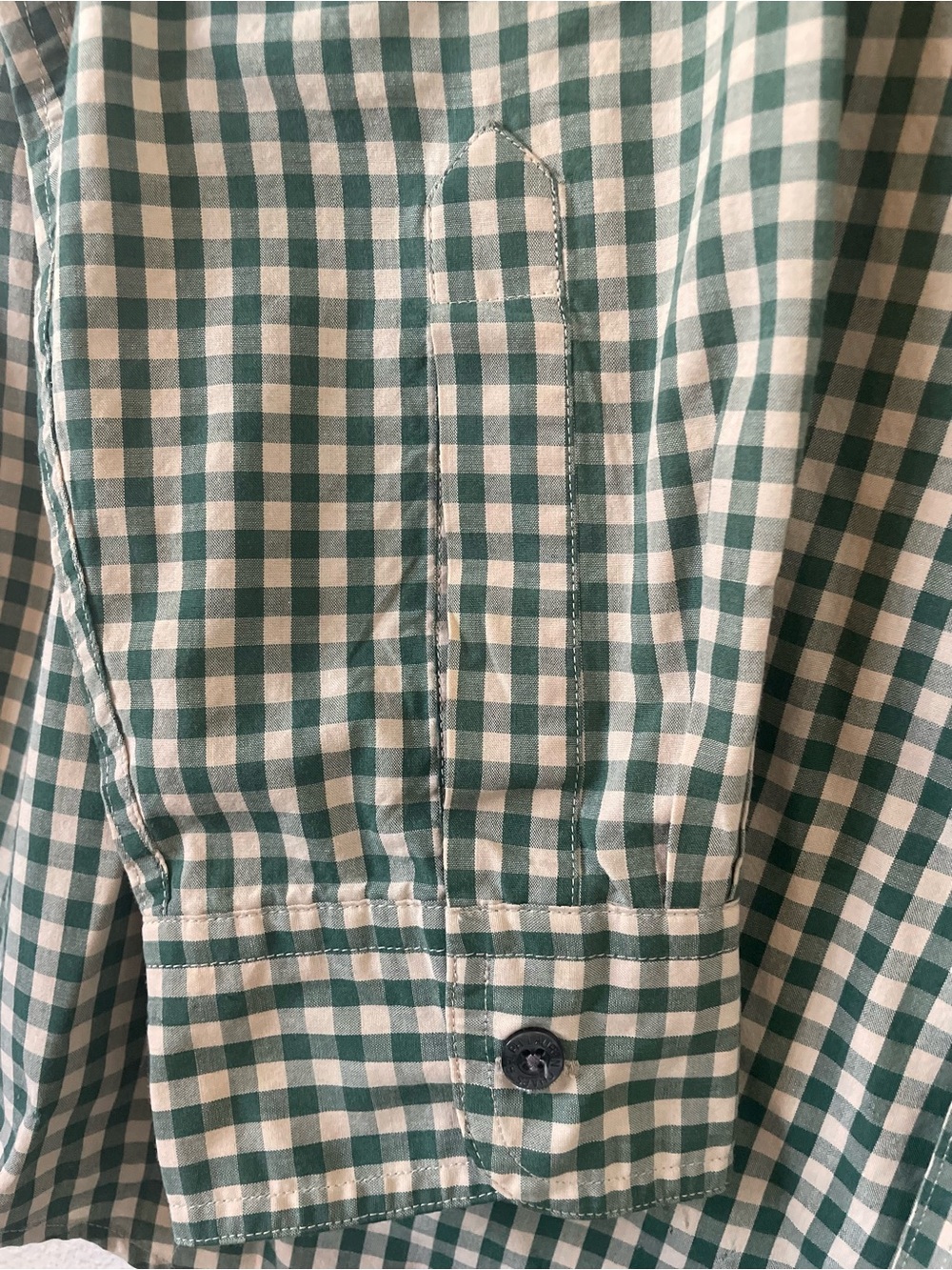 Chaps Ralph Lauren Green Gingham Button-Down Long Sleeve Shirt size Medium - Picture 8 of 11